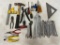 Large lot of various hand tools: wrenches, screw drivers, hammer, level, and more
