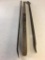 Two vintage Pry-bars and one wooden vintage level