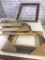 Lot of five painting frames, all rustic wood design, four are new.