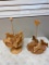 Two unfinished wood craft project horses and carousels
