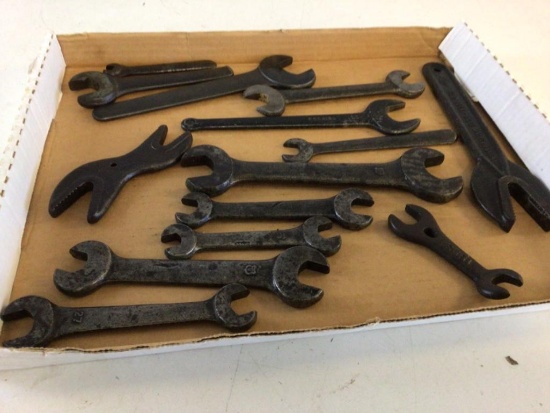 Lot of 14 Vintage Tools such as open end wrenches and Tool like Vice Grip