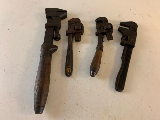 Lot of 4 Vintage Pipe Wrenches