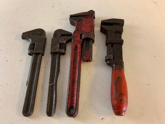 Lot of 4 Vintage Pipe Wrenches