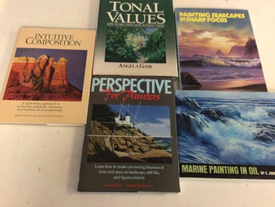 Lot of Five Painting Books by Margit Malmstrom, E. John Robinson, Lin Seslar, Angela Gair & one more