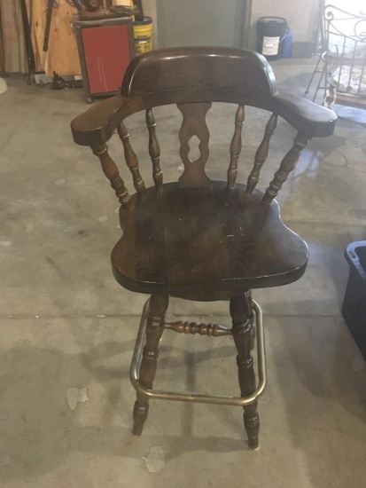 Wooden Swivel Bar Stool (No Shipping)
