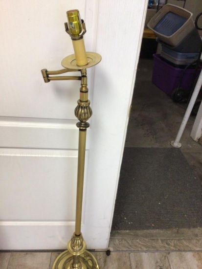 48? Gold Tone Floor Lap, untested and missing lamp shade.
