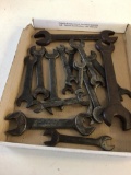 Lot of 15 Vintage Drop Forge Open End Wrenches