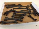 Lot of 14 Vintage Tools such as open end wrenches and Tool like Vice Grip