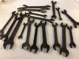 Lot of 17 Vintage Drop Forge Open End Wrenches