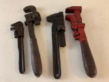 Lot of 4 Vintage Pipe Wrenches