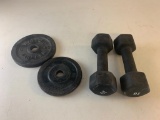 Lot of Weights- 2 ten Pound Hand Weights and 2 five Pounds Weights
