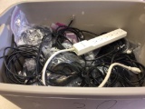 Lot of computer items, including 6 plug surge protector, and many cables