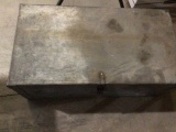 Metal Locker that has some vintage tools inside such as hammer, crescent wrench, putty blade & More