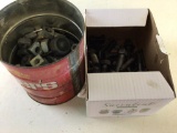 Two boxes of various size nuts and bolts