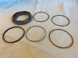 Lot of 6 Misc. Silver-Toned and Gold-Toned Bangle Costume Bracelets