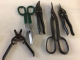 Lot of five metal shears from 6? to 13?