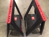 Lot of two Skil 27? by 30? tall plastic saw horses