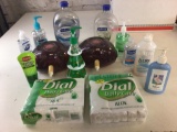 Large Lot of Soap, Hand Sanitizers, Hand Cream and Soap used in Soap Dispenser