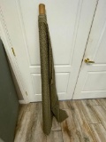 Bolt of green upholstery or drapery fabric