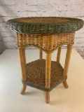 Vintage Wicker End Table