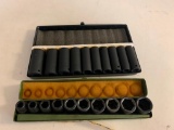 Lot of 2 Impact Socket Sets Standard-Deep and Shallow