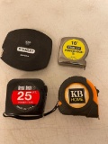Lot of 4 measuring tapes