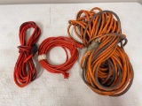 Lot of 3 orange extension cords