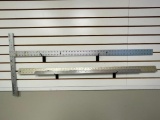 Lot of 3 professional metal measuring tools: drywall T-square and two heavy duty rulers
