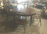 Wooden Round Table with 4 Wooden Chairs