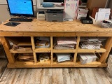 Large Wood Work Bench Table with under table storage