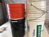 Lot of eight buckets, three are from Home Depo