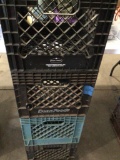 Lot of 4 Hard Plastic Milk Crates