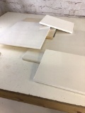 Lot of four various size canvas painting boards & one birch painting 18?x18? panel