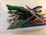 Large Lot of Pliers, wire cutters, channel lock pliers, slip joint pliers.