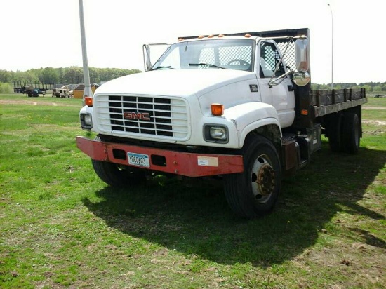 '99 GMC C6500 SA Dually Flatbed Truck w/hoist