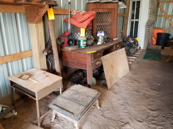 (2) Vintage Desks and Small Table