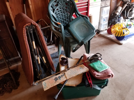 (3) Chairs, Cot, Tote w/Purses