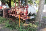 Demco 3-Point Sprayer, (2) 150-Gallon Tanks, 24' Boom, Homemade Frame with Caster Wheels, Hydraulic