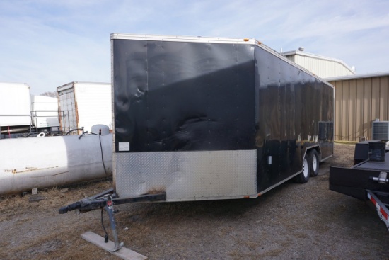 2006 Homemade 24' Enclosed Tandem Axle Trailer, Side Walk In Door, Rear Side by Side Doors, Black