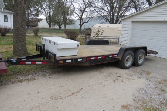 Eagle 82"x18' Tandem Axle Flatbed Trailer, 10,400-14,000lb. GVW, 8-Bolt 16" Tires, 2' Steel Dovetail