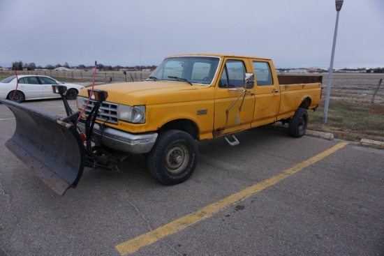 1991 Ford Model F-350 Custom Crew Cab 4x4 Pickup, VIN# 2FTJW36H5MCA30949, V-8 Gas Engine, Automatic