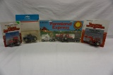 (4) 1/64 Scale Toys - Farmland Express Truck Tractor with Flatbed Trailer &