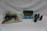 (2) Small Farm Toys-1929 Case L Tractor, Plastic Tractor with Man & White T