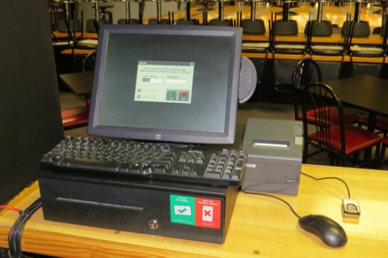 POS System with (2) Flatscreen Touch Panel Monitors, 2 Cash Drawers, Receip