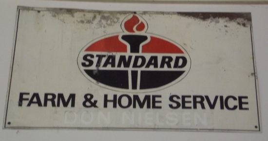 Standard Farm & Home Service Metal Sign, 18” x 28”, Good Condition, Light Rust at Upper Left (NIELSE