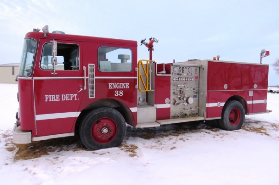 1987 Seagrave Pumper Fire Truck, VIN# 1F9EU28J4HCST2143, Detroit Diesel Engine, Allison Automatic Tr