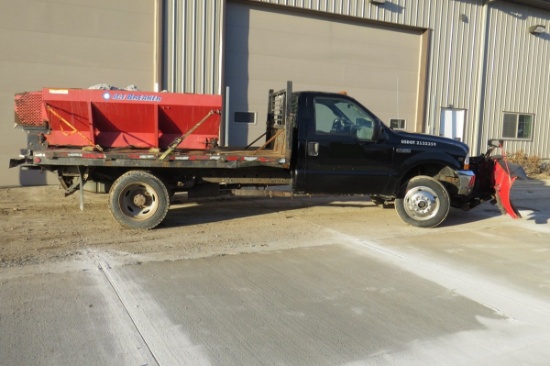 2003 Ford Model F-450 XL Super Duty 1-Ton Dually 4x4 Flatbed Truck, VIN# 1FDXF47534EA8293,