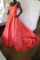 Jovani Ball Gown with Train, Coral, Size 12, $440 Retail Price, with Plasti