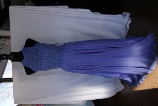 Sherri Hill Beaded Ball gown, Size 8, Periwinkle, $378 Retail Cost, Plastic