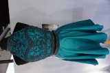 Sherri Hill Beaded 2-Piece Mini Skirt & Top, Jade, Size 10, $298 Retail Cos